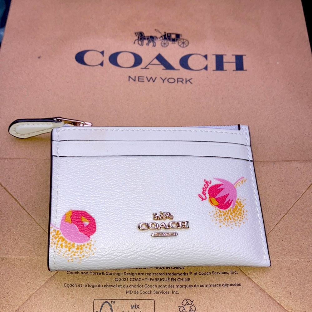 🔴COACH Mini Skinny Id Case With Pop Floral Print🔴